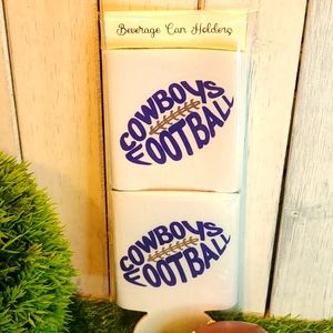 NFL FOOTBALL Cowboys theme Beverage holder set of 2 can water bottle beer NWT
